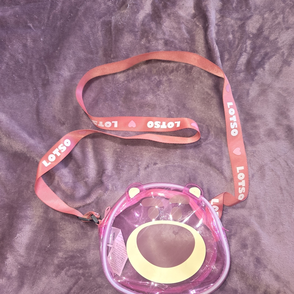 Disney Pixar Miniso Lotso Toy Story 3 Pink/Purple Transparent Purse